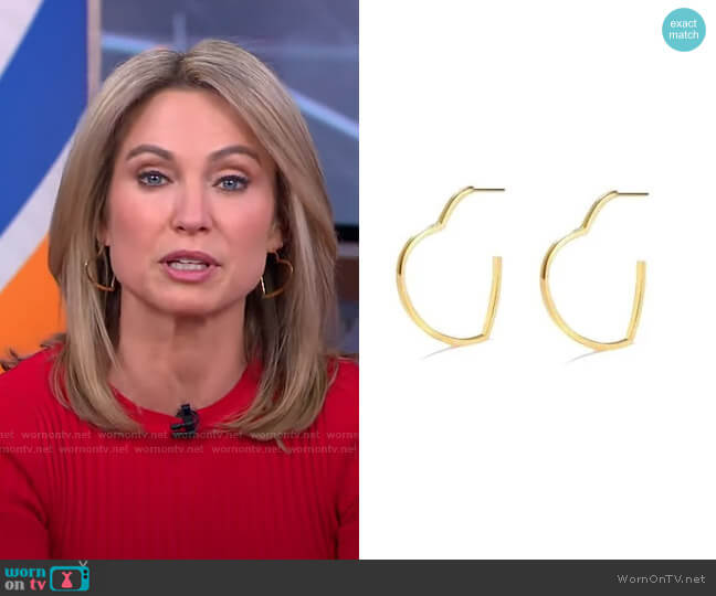 Selby Gold Hoop Heat Earrings by Bonheur worn by Amy Robach on Good Morning America
