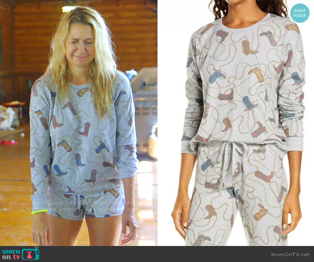 Boot Print Pajama Top by PJ Salvage worn by Kary Brittingham on The Real Housewives of Dallas