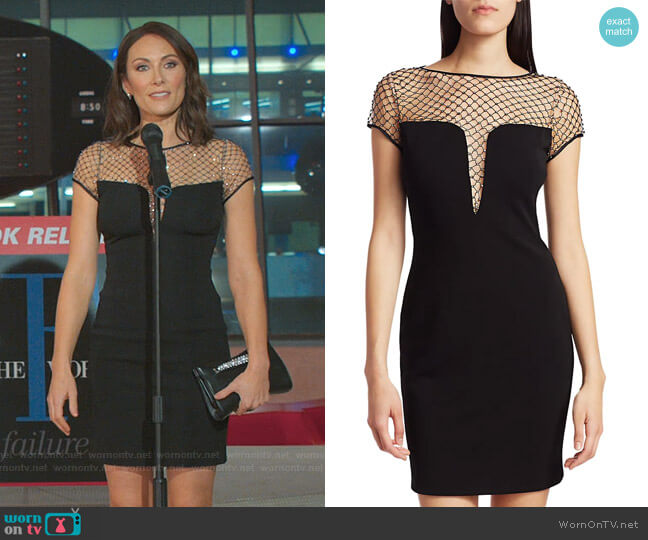 Studded Mesh Illusion Sheath Dress by CDGNY by CD Greene worn by Quinn (Laura Benanti) on Younger