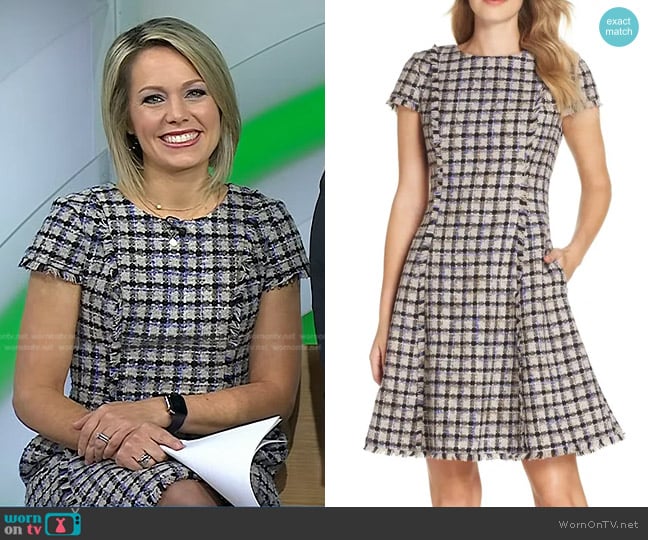 Cap Sleeve Fit & Flare Dress by Eliza J worn by Dylan Dreyer on Today