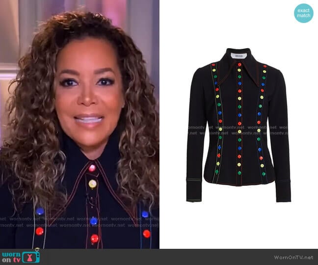 Button-Trimmed Shirt by Christopher John Rogers worn by Sunny Hostin on The View