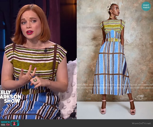 2021 Spring Collection by Duro Olowu worn by Jane Levy on The Kelly Clarkson Show