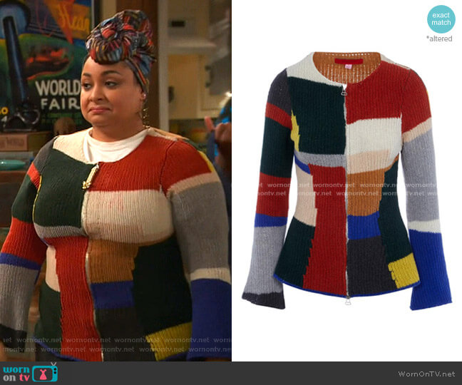 WornOnTV: Raven’s colorblock knit zip cardigan and pants on Ravens Home ...