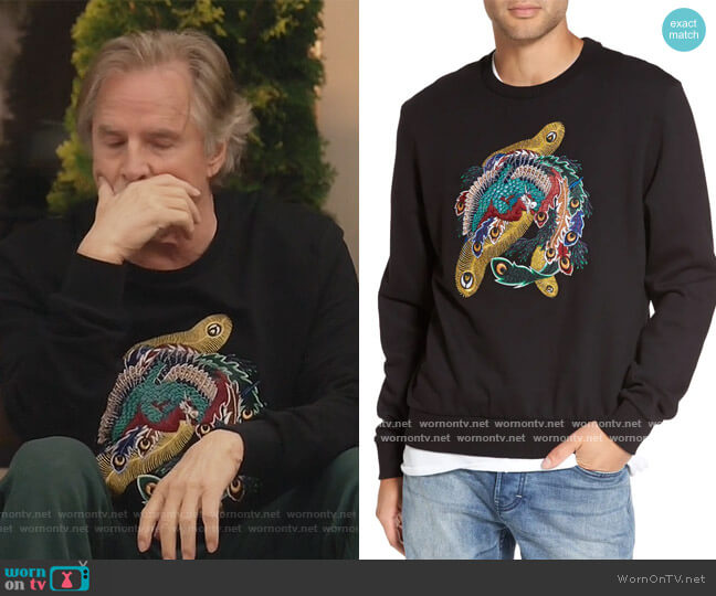 Nolan Embroidered Sweatshirt by ElevenParis worn by Rick (Don Johnson) on Kenan