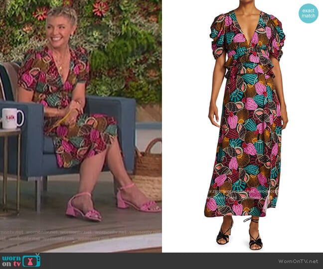 Shell Mix Midi Dress by Farm Rio worn by Amanda Kloots on The Talk