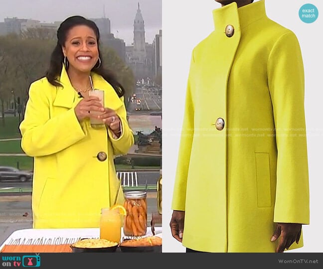 WornOnTV: Sheinelle’s yellow coat with large buttons on Today ...