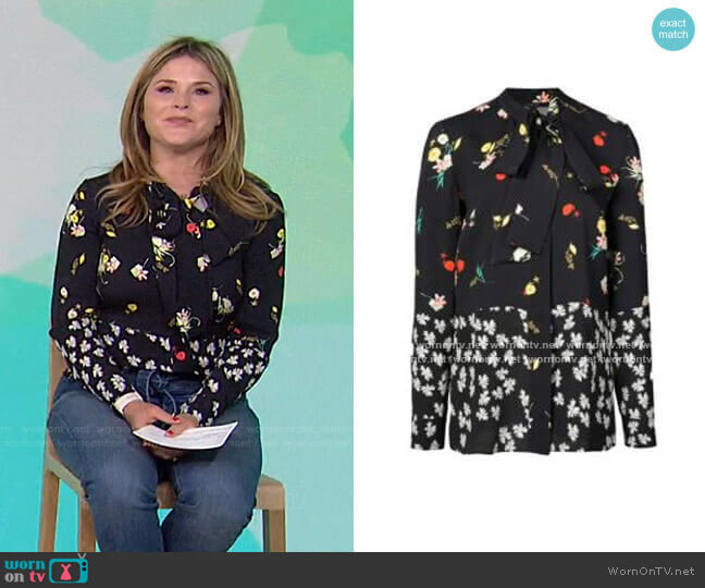 Floral Print Blouse by Derek Lam worn by Jenna Bush Hager on Today