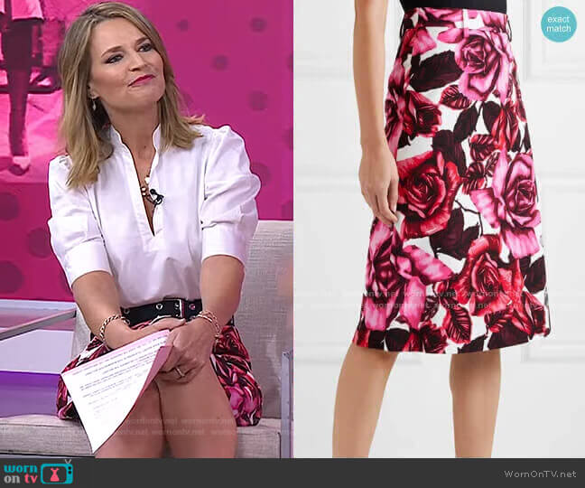 WornOnTV: Savannah's floral print skirt on Today | Savannah Guthrie |  Clothes and Wardrobe from TV