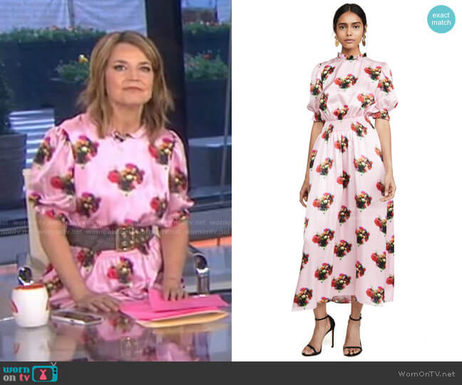 Floral Smocked Dress by Adam Lippes worn by Savannah Guthrie on Today