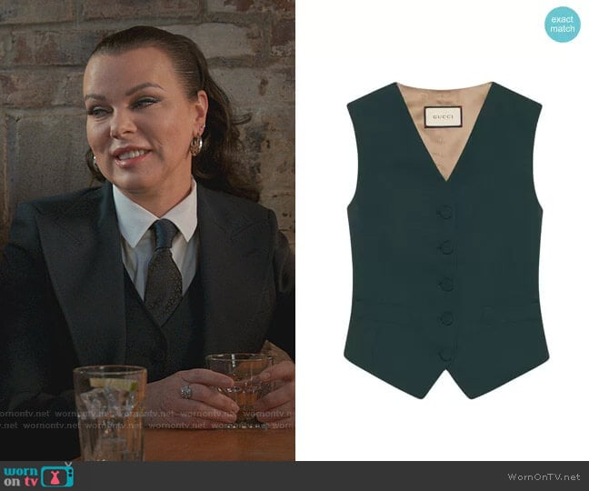 Fluid Drill Formal Vest by Gucci worn by Maggie (Debi Mazar) on Younger