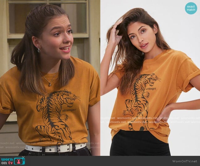 Tiger Graphic Tee by Forever 21 worn by Presley (Jayden Bartels) on Side Hustle