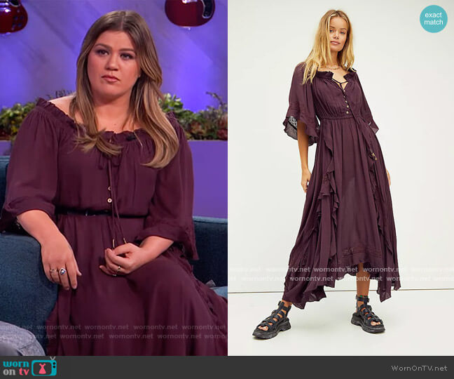 Beach Bliss Maxi Dress by Free People worn by Kelly Clarkson on The Kelly Clarkson Show