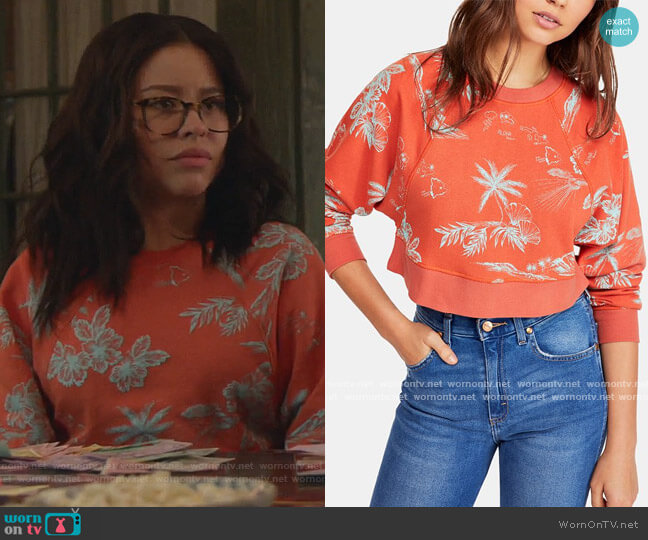 Poppy Pullover Sweatshirt by Free People worn by Mariana Foster (Cierra Ramirez) on Good Trouble