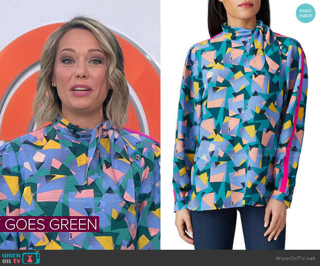 Geo Print Blouse by Coach worn by Dylan Dreyer on Today