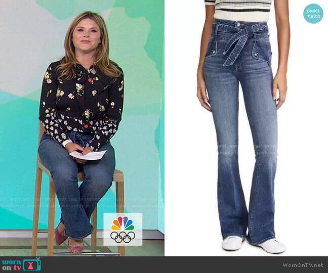 Giselle High Rise Flare Skinny Jeans by Veronica Beard worn by Jenna Bush Hager on Today