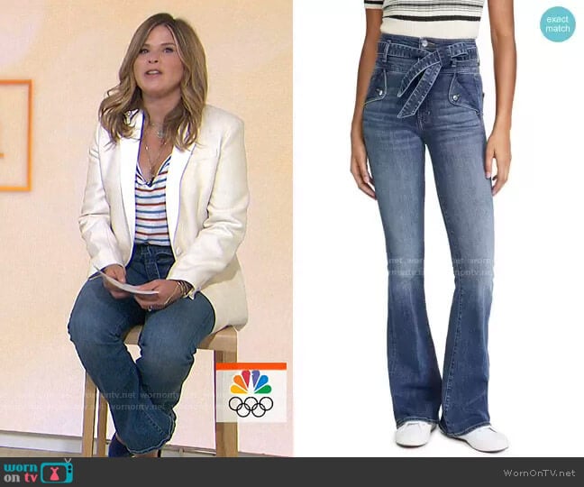 Giselle High-Rise Skinny Flare Jean by Veronica Beard worn by Jenna Bush Hager on Today