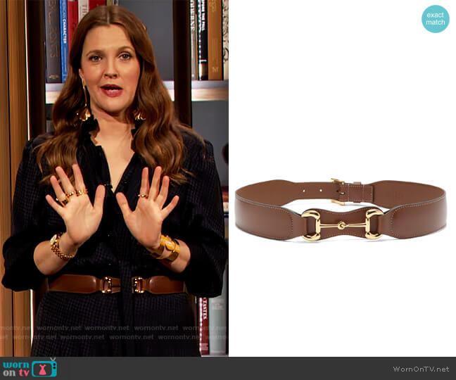 Horsebit leather belt by Gucci worn by Drew Barrymore on The Drew Barrymore Show