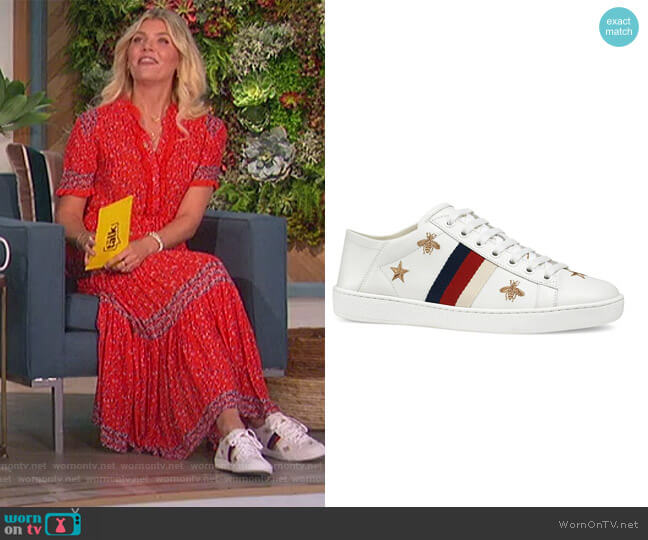 New Ace Sneakers With Bees And Stars by Gucci worn by Amanda Kloots on The Talk