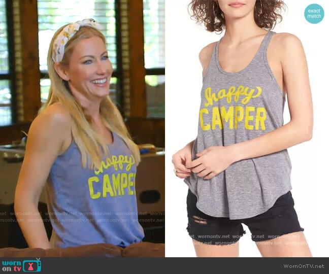 Happy Camper Athena Tank by Sub_Urban Riot worn by Stephanie Hollman on The Real Housewives of Dallas