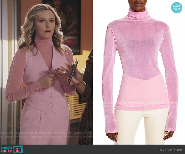 Velvet Tulle Turtleneck by Helmut Lang worn by Tami (Taylor Louderman) on Kenan