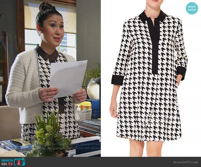 Marci Houndstooth Shirt Dress by Hobbs London worn by Sherri Kansky (Ruthie Ann Miles) on All Rise