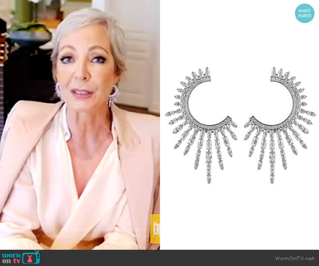 Charlotte Crystal Open Hoop Earrings by Nickho Rey worn by Allison Janney on The Drew Barrymore Show