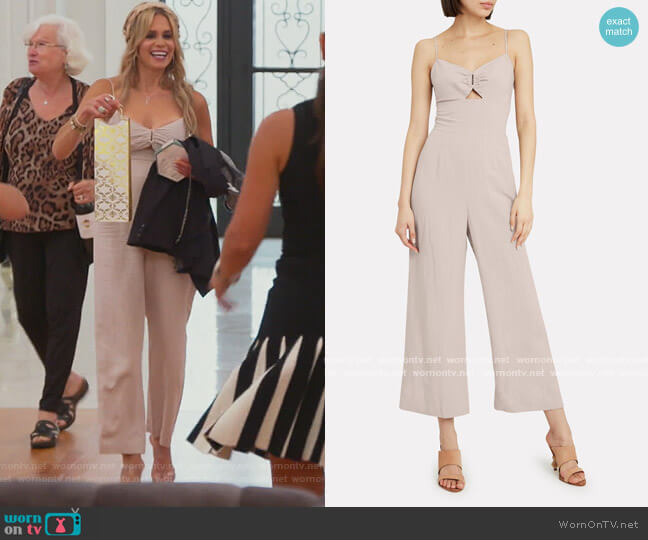 Claudie O-ring Linen Jumpsuit by Intermix worn by Jackie Goldschneider  on The Real Housewives of New Jersey