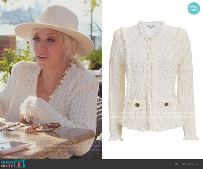 Ikaterina Fringe Knit Jacket by Intermix worn by Margaret Josephs on The Real Housewives of New Jersey