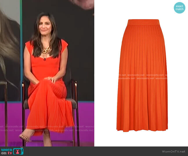 Ira Midi Skirt by Jonathan Simkhai worn by Erin Lim on E! News