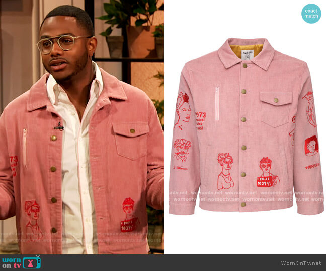 WornOnTV: Kwame Onwuachi’s pink embroidered jacket on The Drew ...
