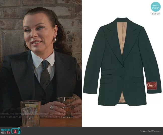 Label Single-Breasted Blazer by Gucci worn by Maggie (Debi Mazar) on Younger