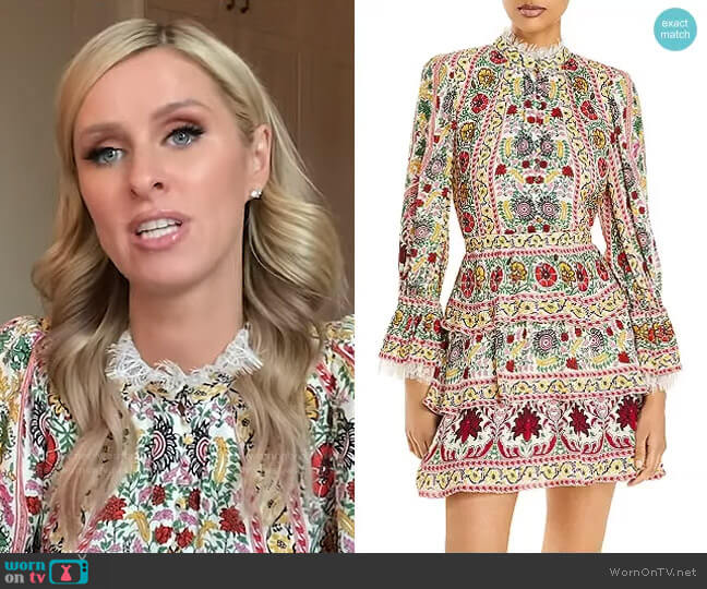 Lawson Tiered Mini Dress by Alice + Olivia worn by Nicky Hilton on GMA