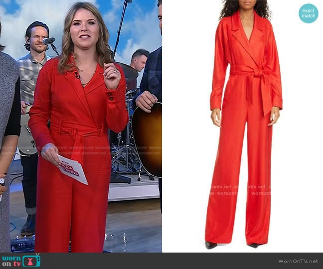 Lionel Wide Leg Jumpsuit by Veronica Beard worn by Jenna Bush Hager on Today