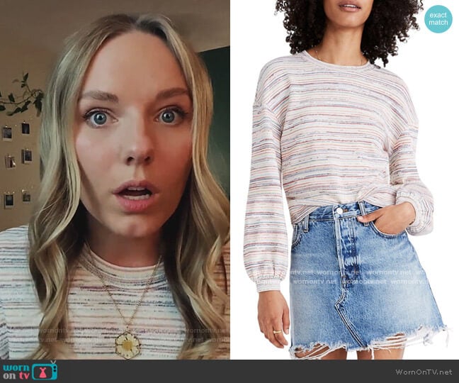 Begonia Striped Sweater by Madewell worn by Seri Deyoung on Good Trouble