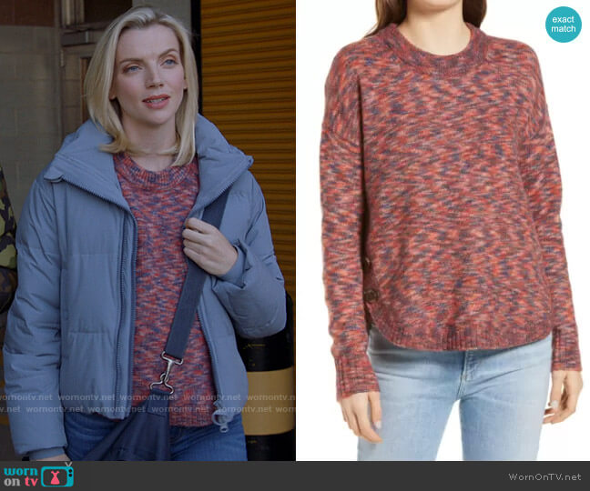 Madewell Space Dye Side Button Crewneck Sweater worn by Sylvie Brett (Kara Killmer) on Chicago Fire