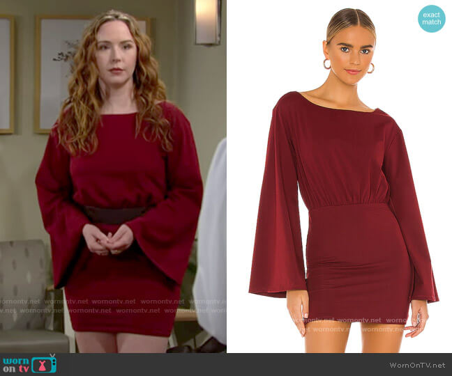 WornOnTV: Mariah’s red bell sleeve mini dress on The Young and the ...