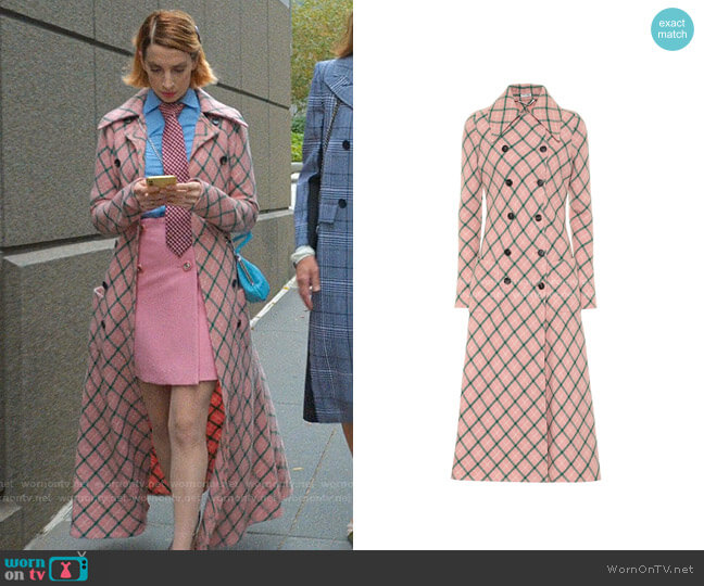 Wool-Blend Checked Coat by Miu Miu worn by Lauren (Molly Bernard) on Younger