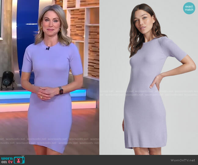 WornOnTV: Amy’s lavender ribbed mini dress on Good Morning America ...