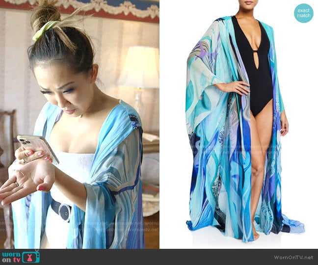 Oversized Silk Chiffon Robe by Camilla worn by Tiffany Moon on The Real Housewives of Dallas