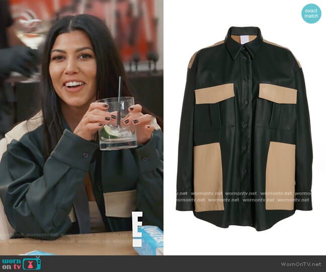 Dylan Leather Jacket by Paris Georgia worn by Kourtney Kardashian on Keeping Up with the Kardashians