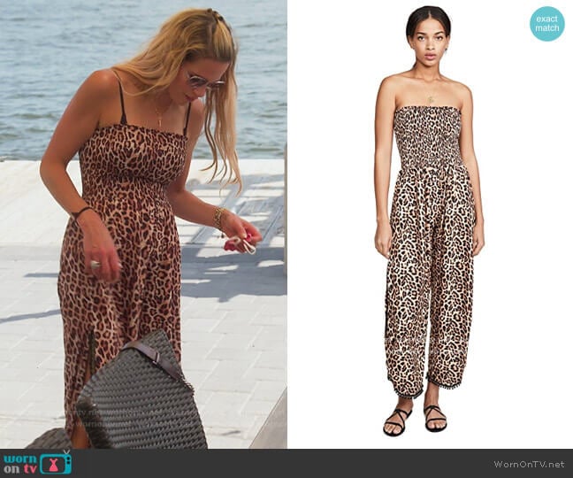 Leopard Jumpsuit by Peixoto worn by Jackie Goldschneider on The Real Housewives of New Jersey