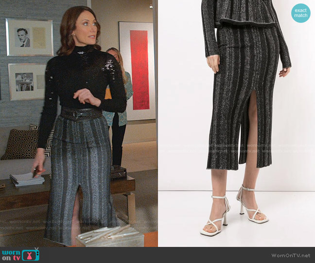 Ottoman Knit Midi Skirt by Proenza Schouler worn by Quinn (Laura Benanti) on Younger