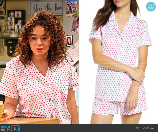 Heart Short Pajamas by Roller Rabbit worn by Jade (Talia Jackson) on Family Reunion