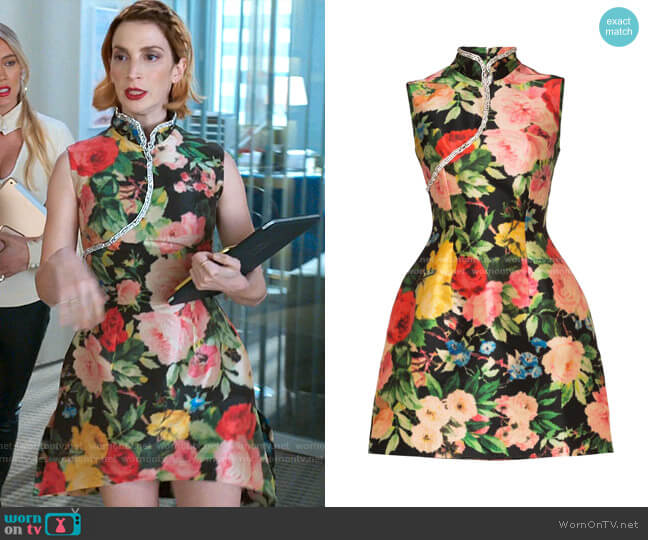 Qipao Floral Print Mini Dress by Richard Quinn worn by Lauren (Molly Bernard) on Younger