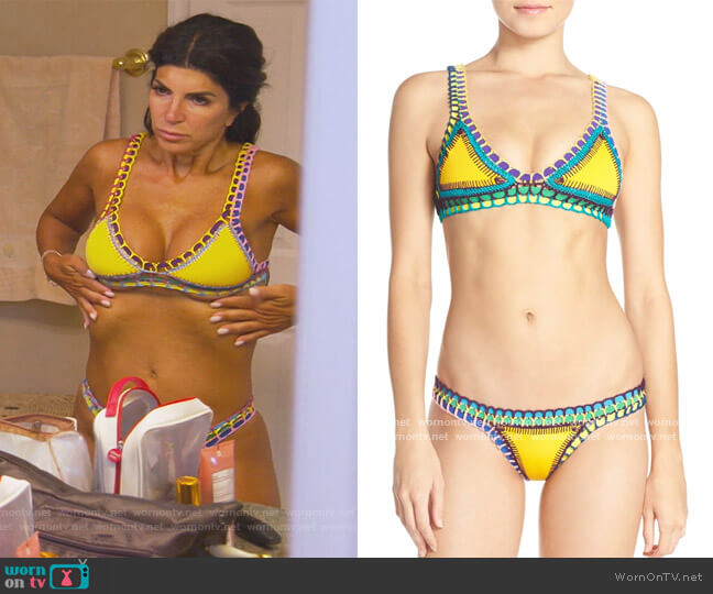 Ro Crochet Trim Bikini by Kiini worn by Teresa Giudice on The Real Housewives of New Jersey