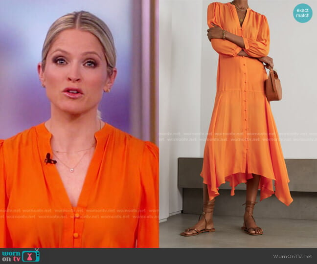 Roksanda Handkerchief Hem Silk Blend Dress worn by Sara Haines on The View