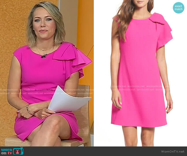 Ruffle Shoulder Shift Dress by Eliza J worn by Dylan Dreyer on Today