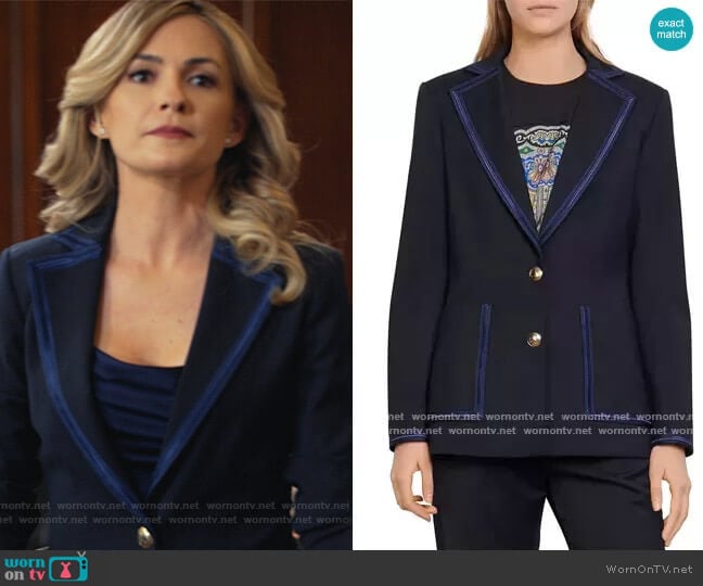 Haney Tailored Blazer by Sandro worn by Amy Quinn (Lindsey Gort) on All Rise