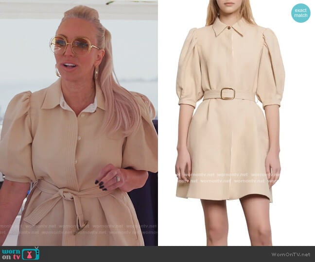 Luno Puff Sleeve Shirtdress by Sandro worn by Margaret Josephs on The Real Housewives of New Jersey