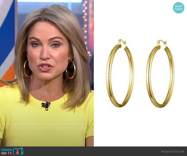 Selena Hoops by Bonheur worn by Amy Robach on Good Morning America